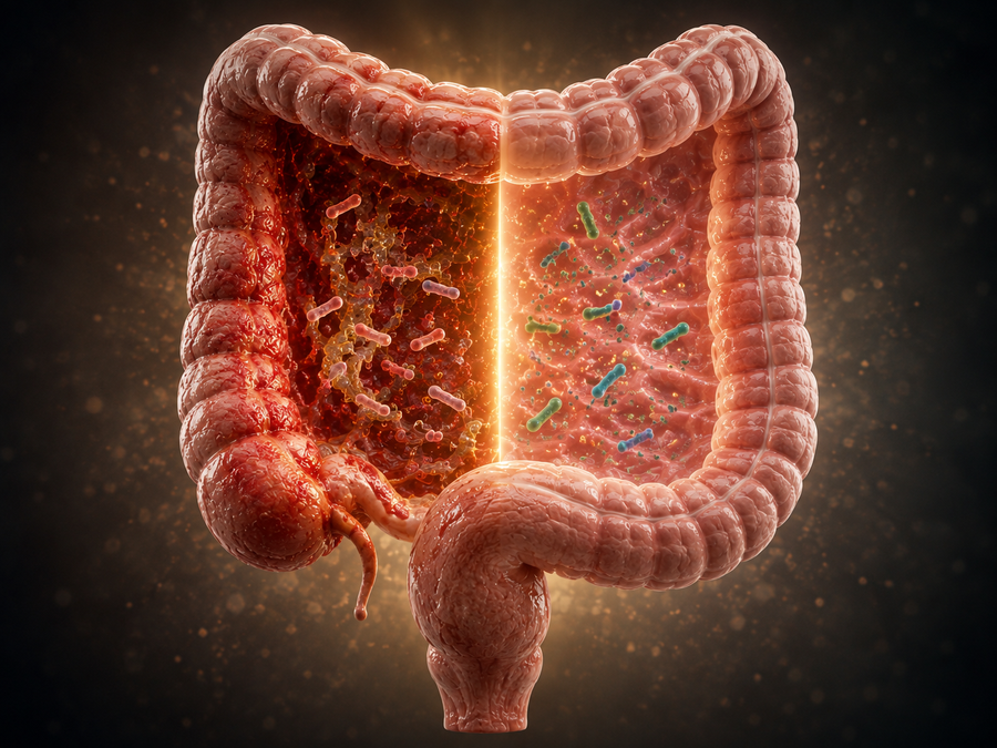 Digestive tract with inflammation