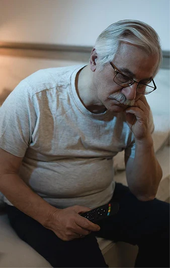 Man reviewing blood sugar results